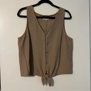 Madewell tie & button front tank top
